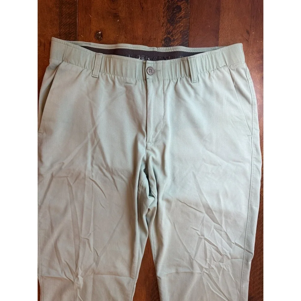 Under Armour Pants Mens 36x32 Green Stretch Herringbone Chino‎ Golf Tapered
